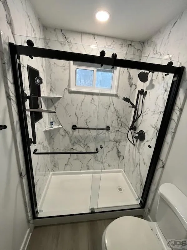 JDS Bath full walll marble acrylic with window and niche petersburg va