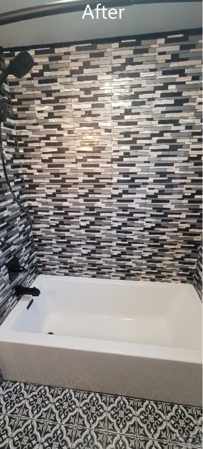 JDSBath bathroom remodel bathtub combo replacement hand held showerhead curved shower curtain chester va