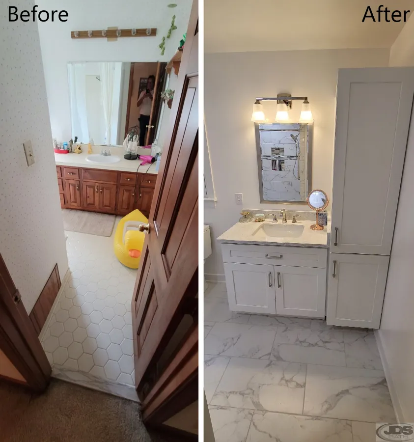 JDSBath bathroom remodel extar storage vanity mirror chesterfield va