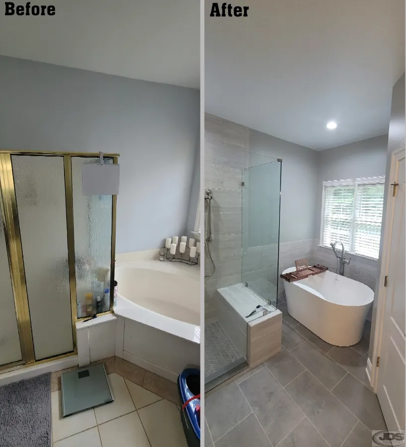JDSBath bathroom remodel garden tub replaced soaking standalone tub chester va