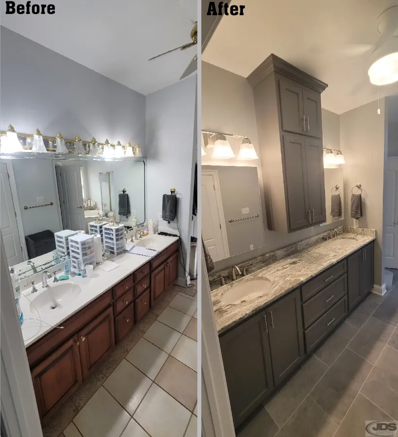 JDSBath bathroom remodel new vanity mirrors lighting storage cabinet chester va