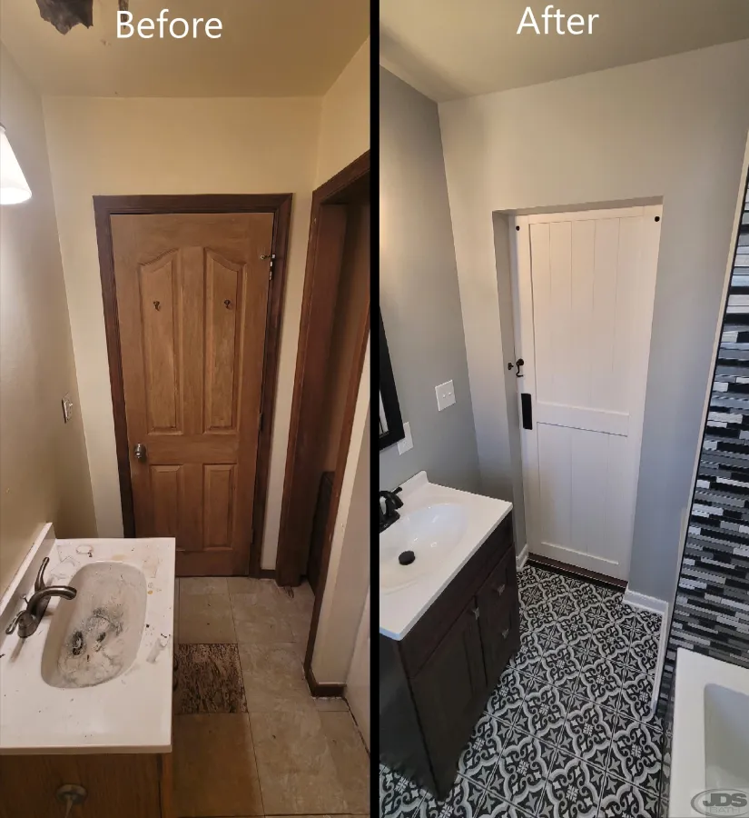 JDSBath bathroom remodel rolling bathroom door with lock chester va