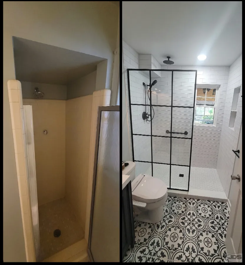 JDSBath bathroom remodel shower replacement white subway tile richmond va