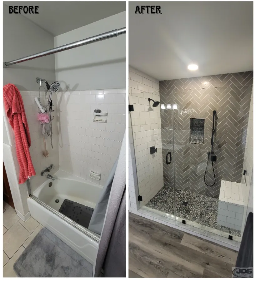 JDSBath bathroom remodel tub to shower conversion tile petersburg va