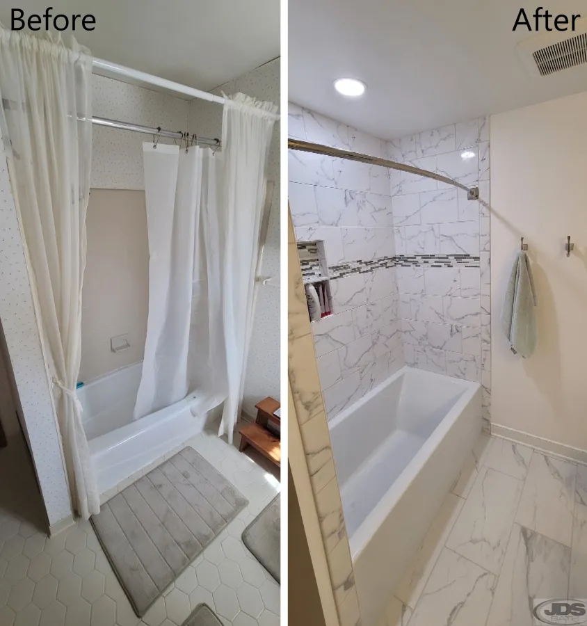 JDSBath bathtub replacement acrylic bathtub tile wall floor chester va