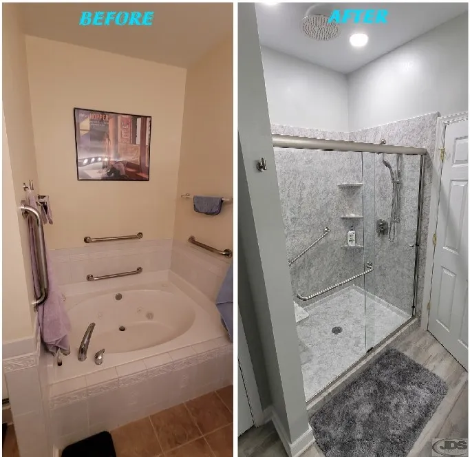 JDSBath bathtub to shower conversion acrylic semi frameless bypass glass door north chesterfield va