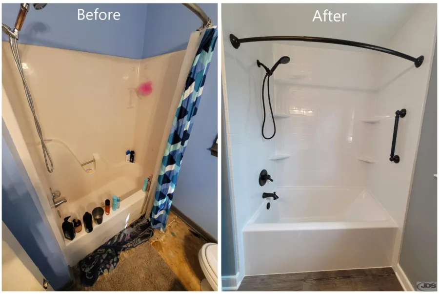 JDSBath before and after bathtub replacement henrico va complete bathroom remodel