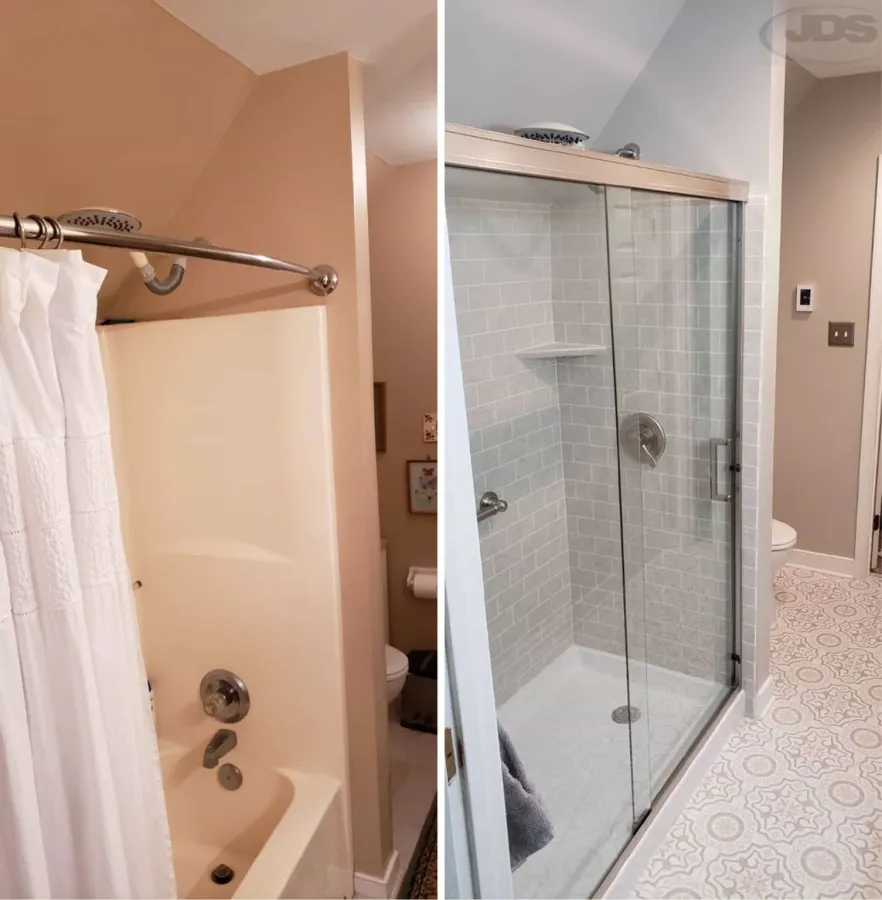 JDSBath before and after bathtub to walk in shower acrylic midlothian va
