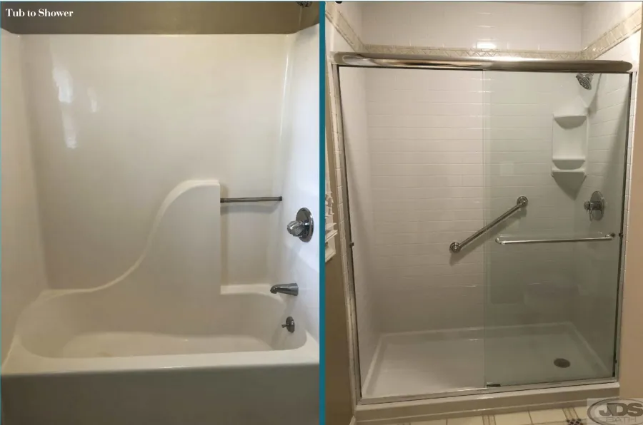 JDSBath before and after tub to shower conversion richmond va