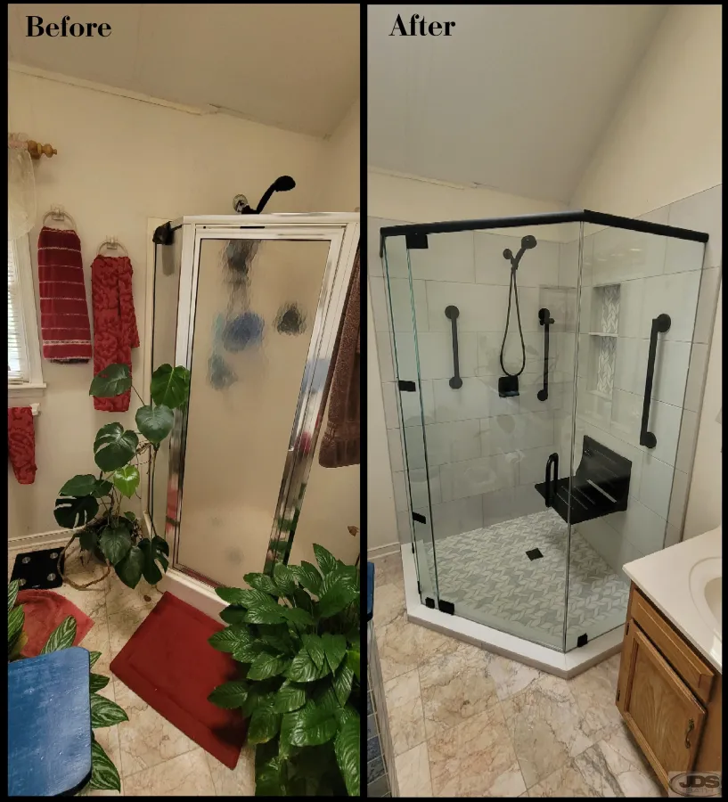 JDSBath budget glass door enclosure delta faucet morris tile chester va