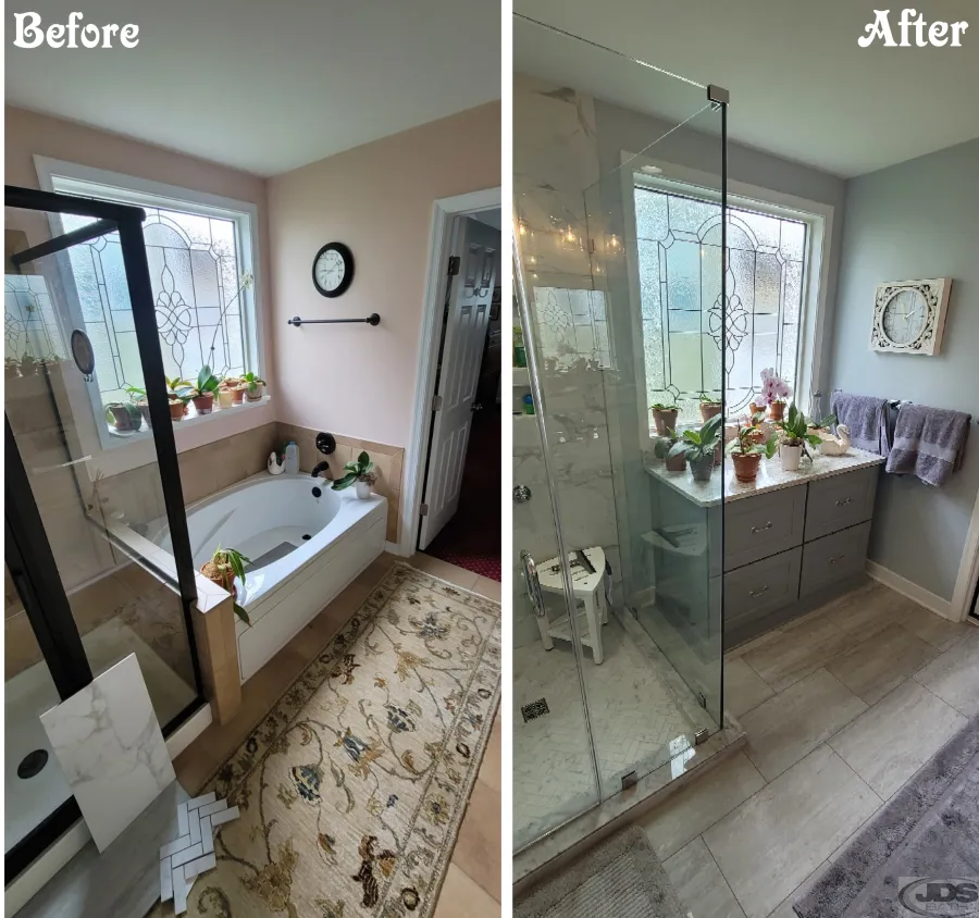 JDSBath french provincial bathroom remodel shower replacement henrico va