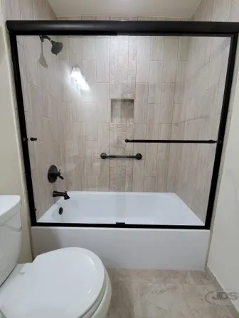 JDSBath full wall acrylic bathtub niche glass semi frameless door chesterfield va