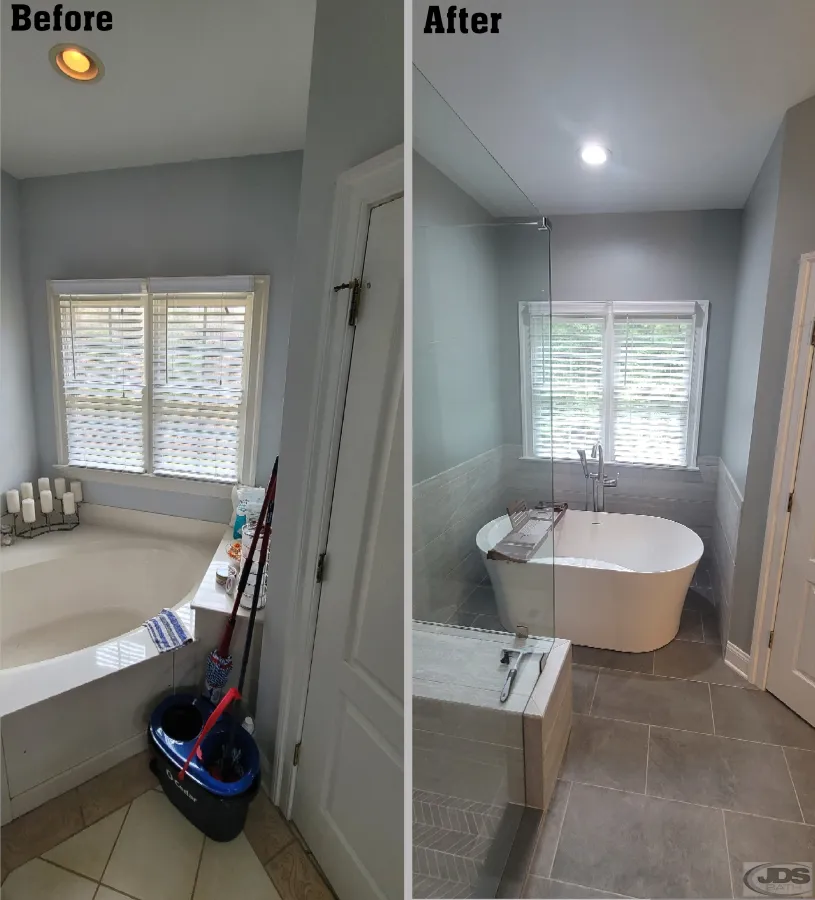 JDSBath garden tub to staand alone bathtub with free standing faucet chester va