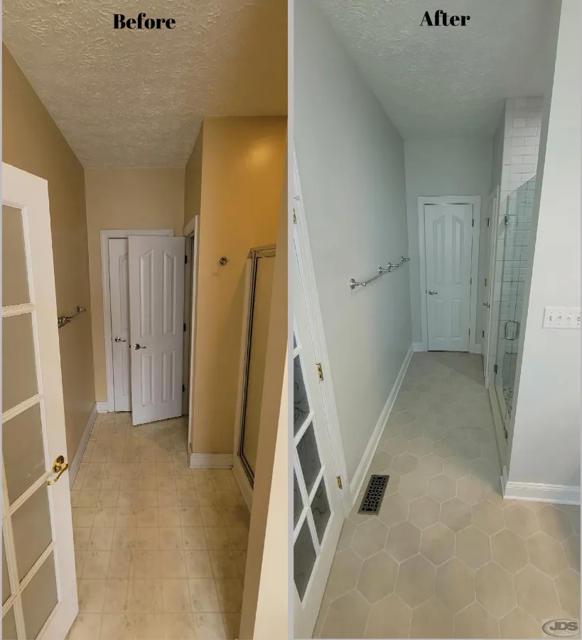JDSBath hexigon tile flooring bathroom remodel chester va