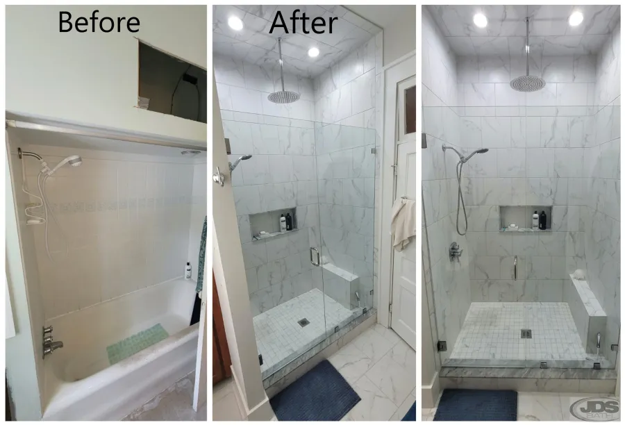 JDSBath tub to shower bathtub conversion tile richmond va