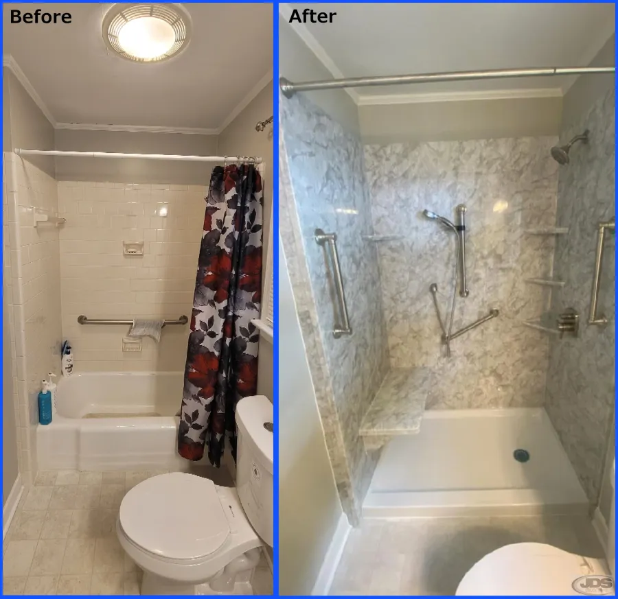 JDSBath tub to shower conversion acrylic jarratt va