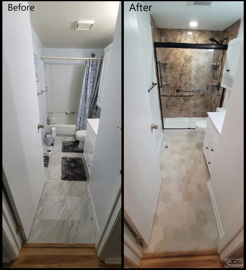 JDSBath tub to shower conversion full wall acrylic centeral va