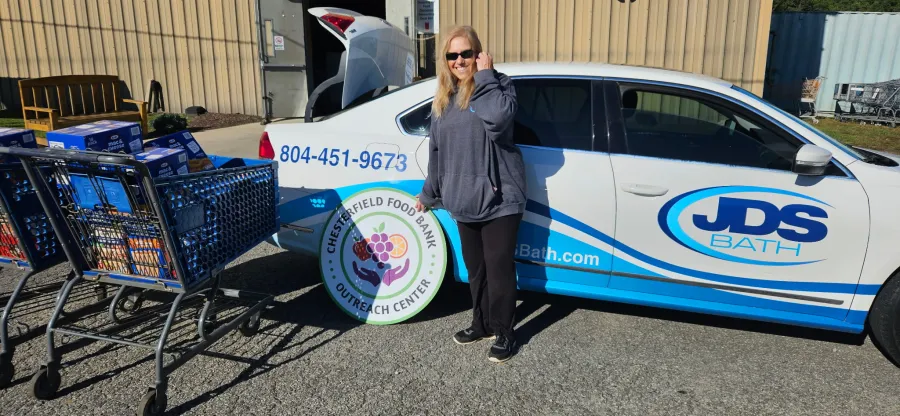 JDS Bath dropping off doantions from Fall 2025 Food Drive for Chesterfield Food Bank Outreach Center Centeral va