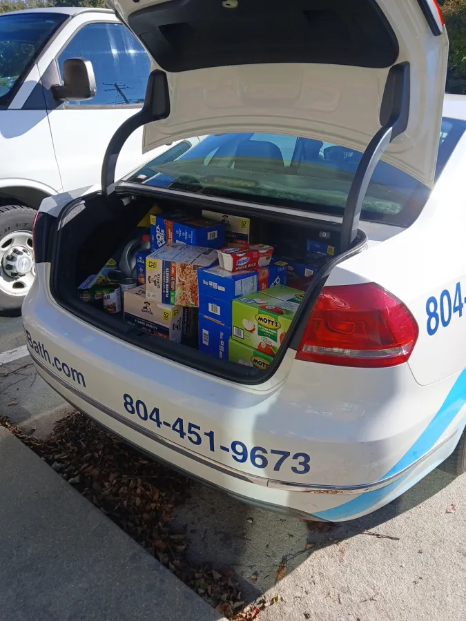 JDS Bath food for Chesterfield Food Bank Outreach Center Chesterfield va