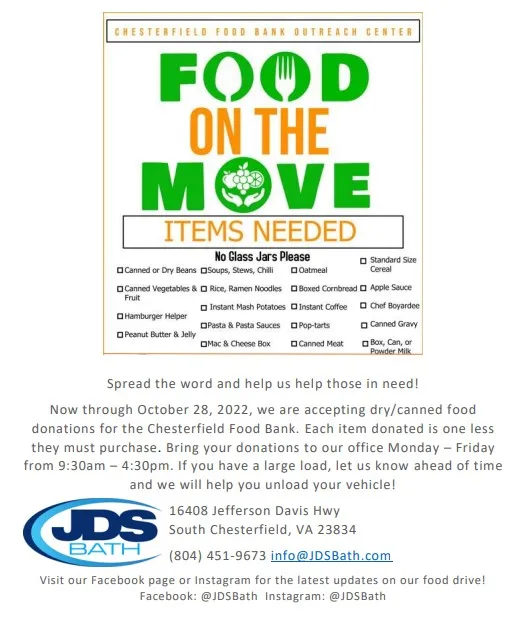 JDSBath food drive collection flyer fall 2022