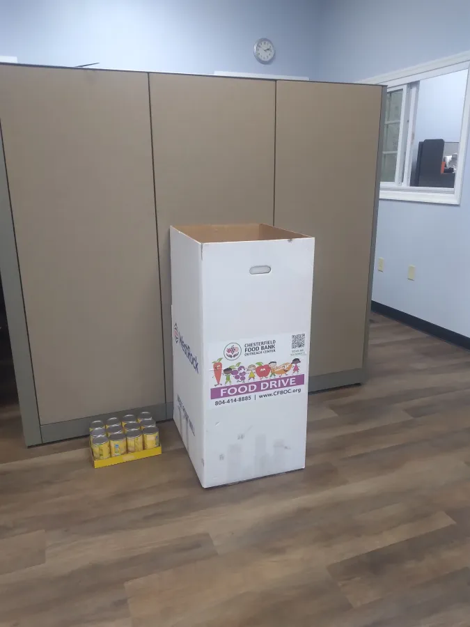 JDSBath food drive donation box chesterfield va