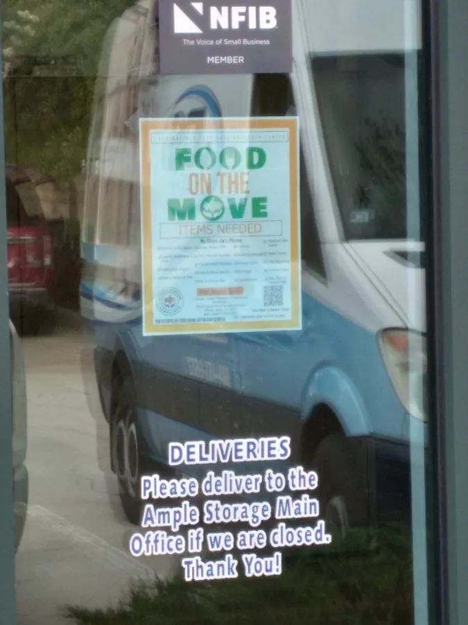 JDSBath food drive door sign chesterfield food bank outreach center va