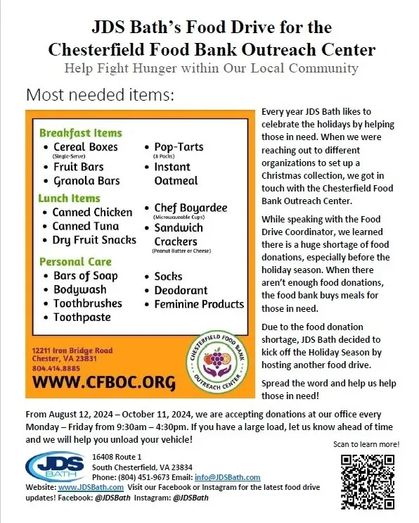 JDSBath food drive flyer fall 2024