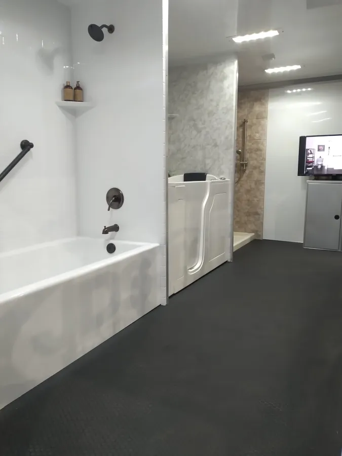 JDSBath mobile showroom acrylic shower walk in bathtub acrylic bathtub richmond home + garden show 2023