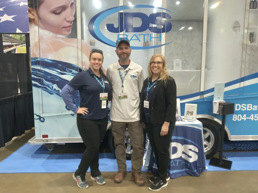 JDSBath richmond home + garden show 2025 Friday crew at the Mobile showroom richmond va