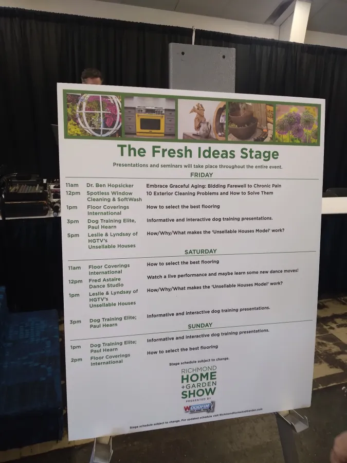 JDSBathrichmond home + garden show 2025 fresh ideas stage sponsor schedule