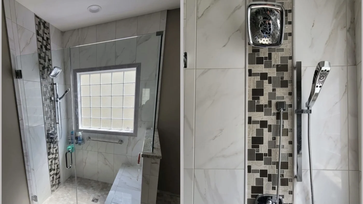 New walk-in shower replacement in Central VA bathroom