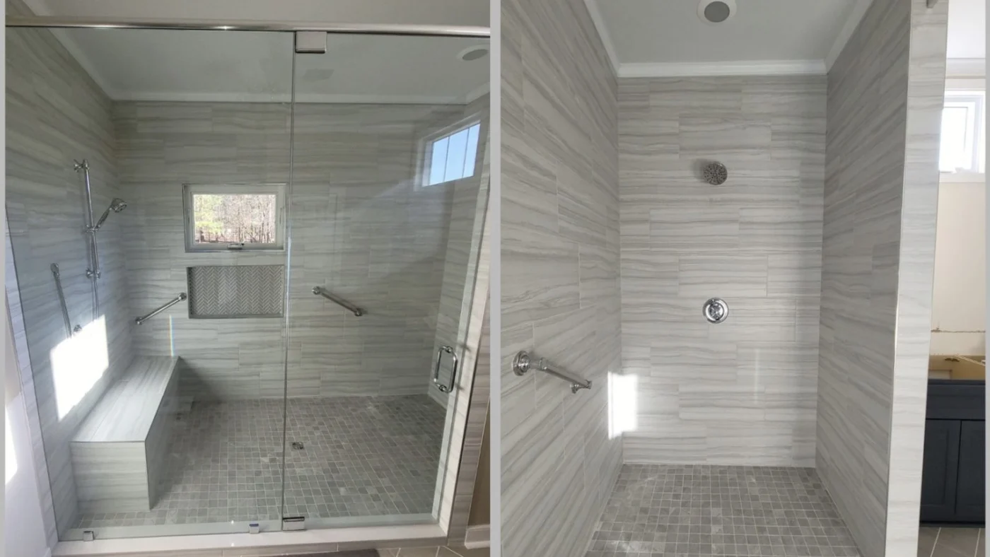 Beautiful oversized walk-in shower replacement in Central VA