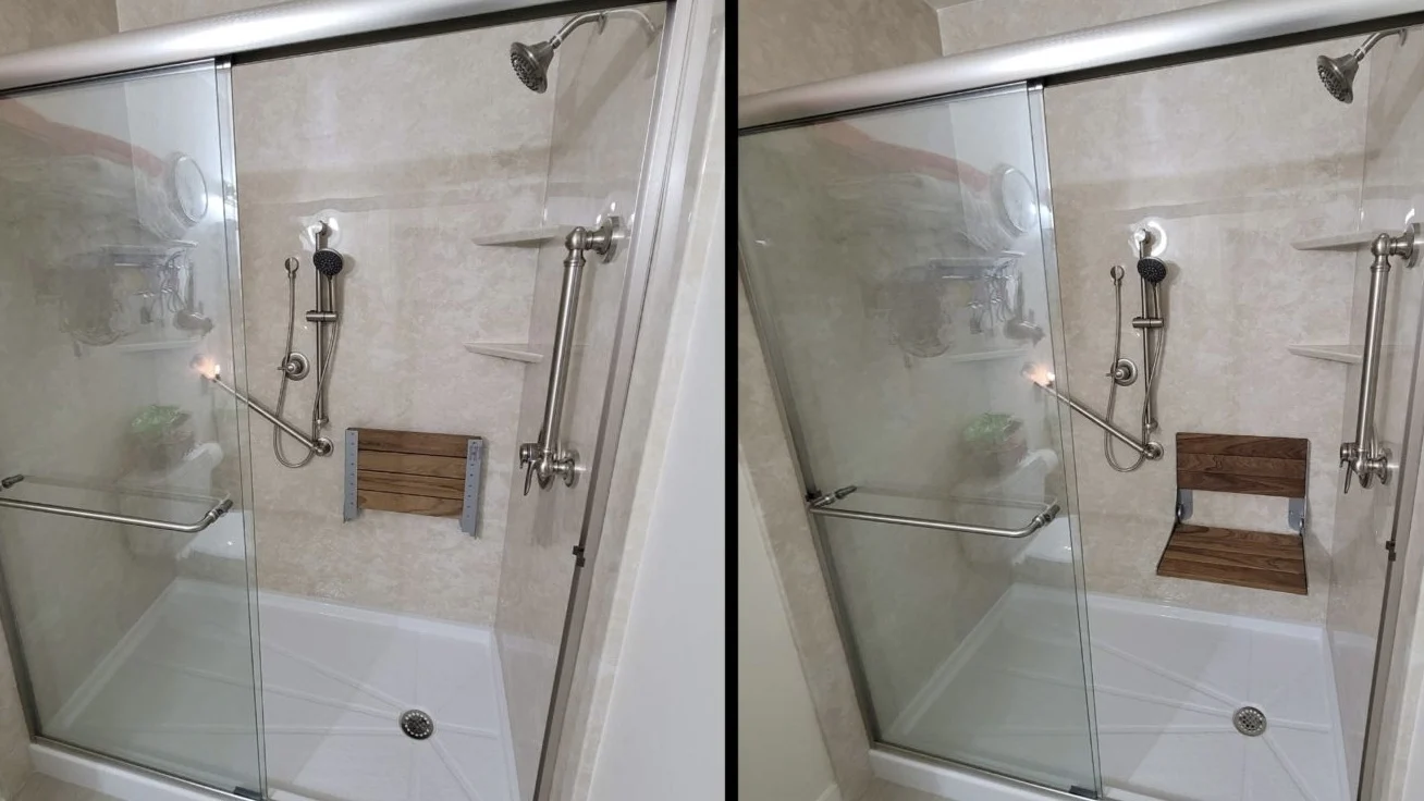 Beautiful oversized walk-in shower for handicap accessibility in Central VA