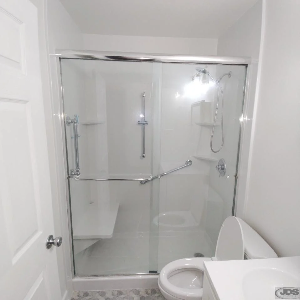 Clear glass bypass door in central VA