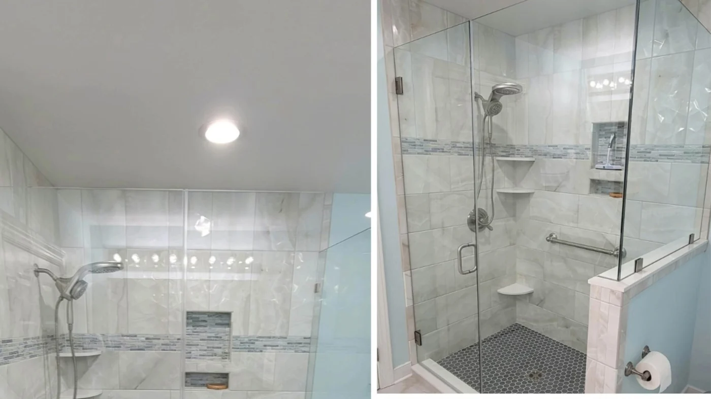 Jdsbath Bathroom Remodel Midlothian Va Tile Shower Knee Wall Glass Shower Door Toilet Bathroom Cabinet