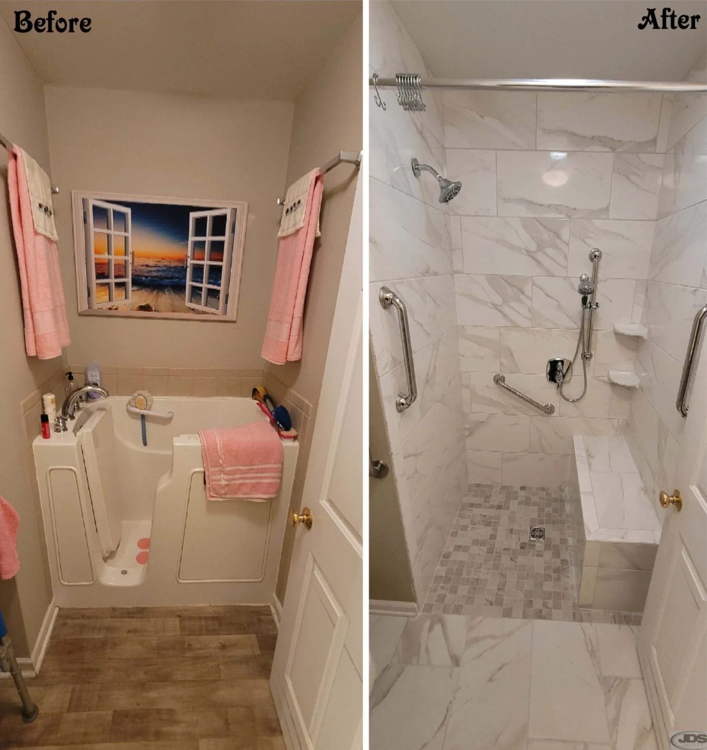 JDSBath-before-and-after-complete-tub-to-shower-remodel-chersterfield-va-walk-in-tub-to-zero-entry-walk-in-shower-tile-ada-accessible-bathroom