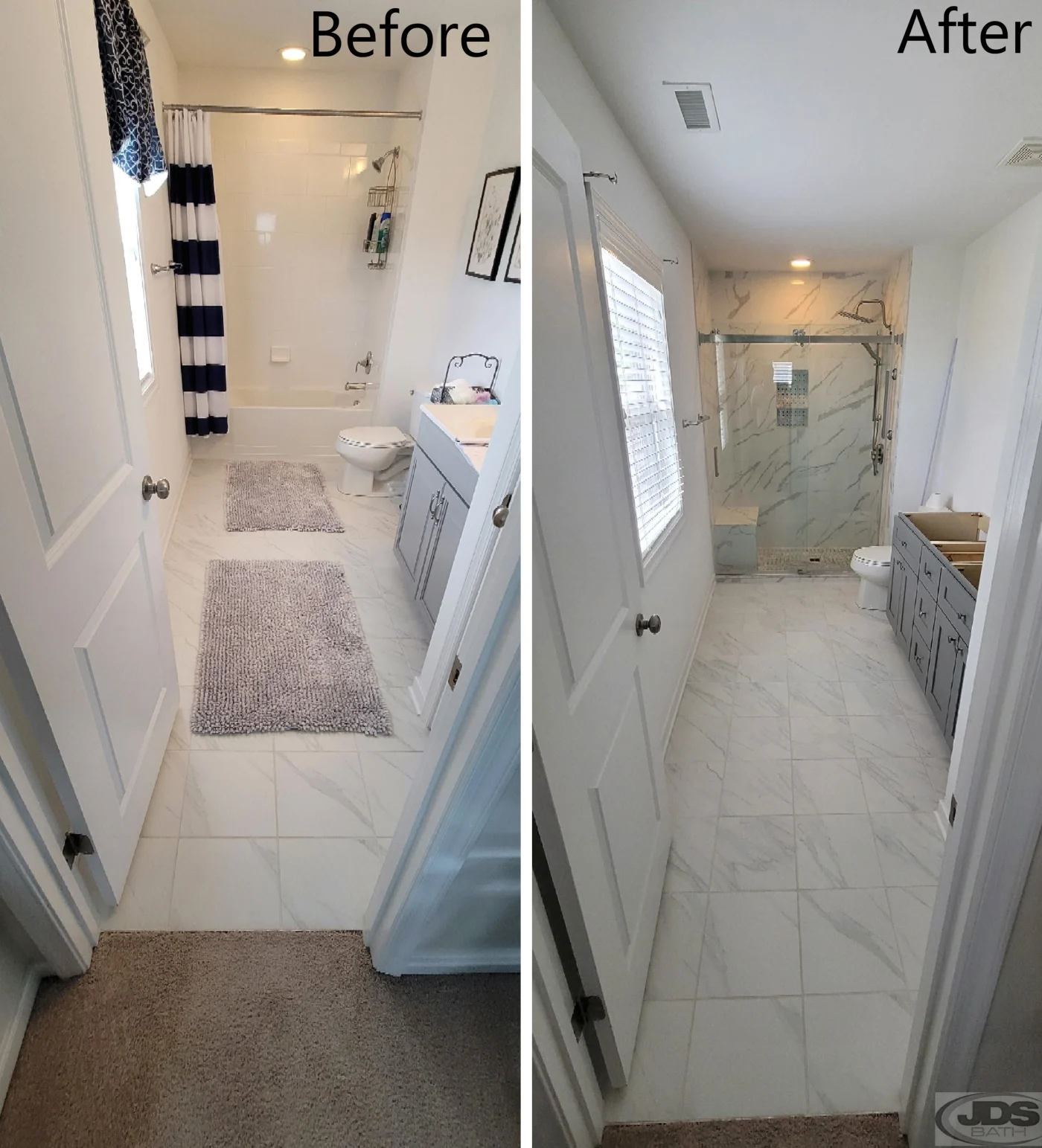 JDS Bath Tub To Tile Walk In Shower Conversion Henrico, VA