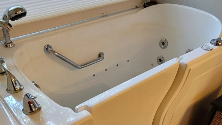 A walk-in bathtub 
