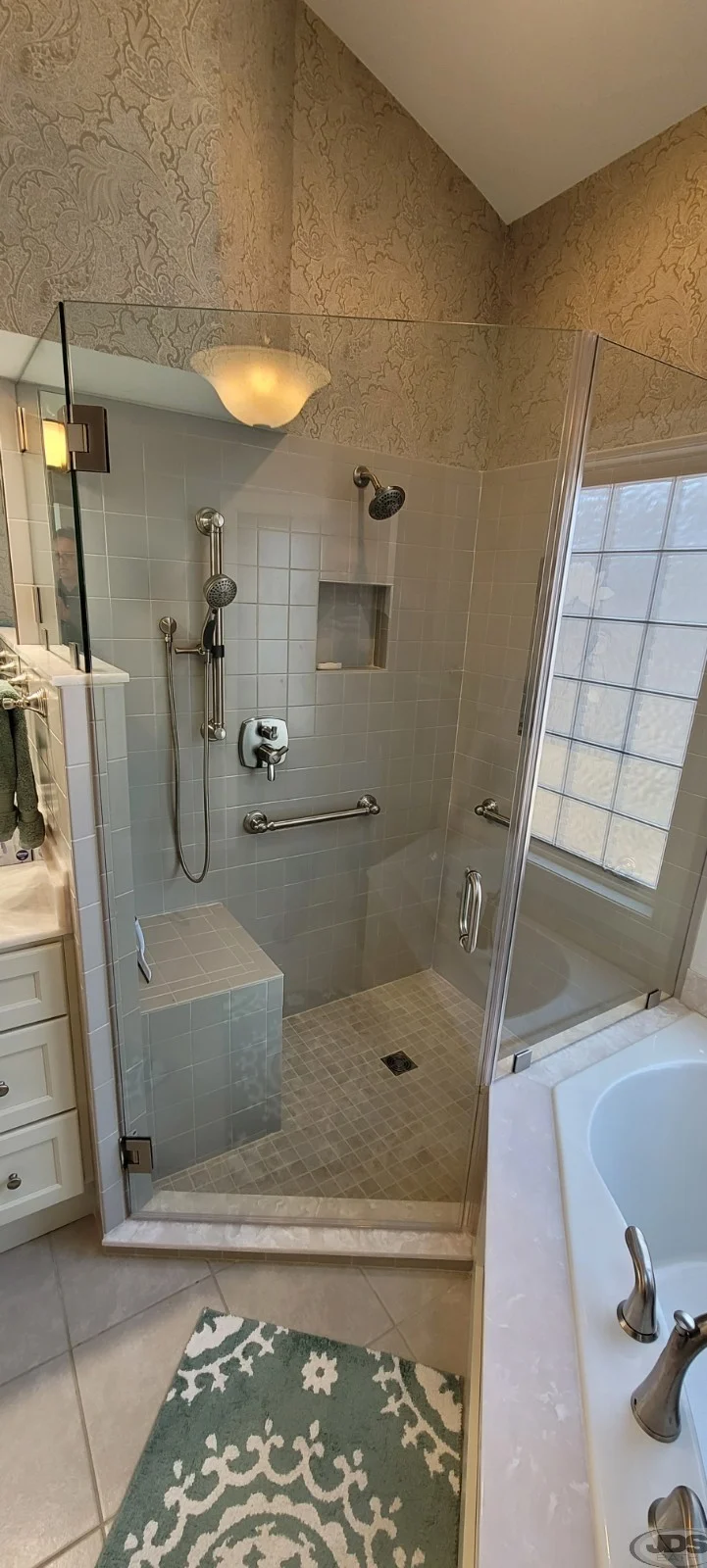 Close-up shot of the brand new shower