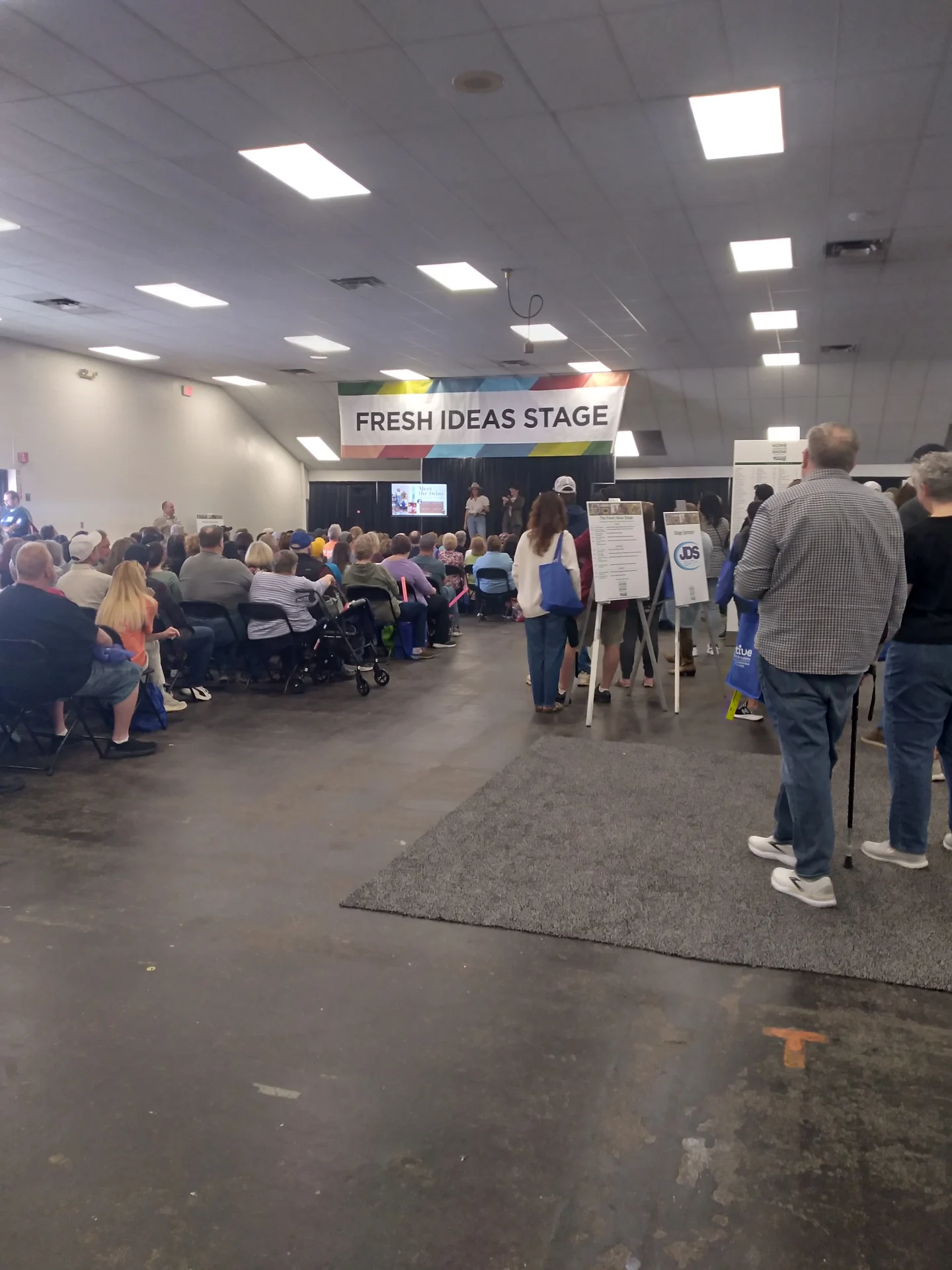 HGTV’s Leslie and Lyndsay from Unsellable Houses speaking on the Fresh Ideas Stage at the Richmond Home & Garden Show