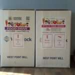 Boxes set up for the biannual food drive by JDS Bath in Central Virginia.